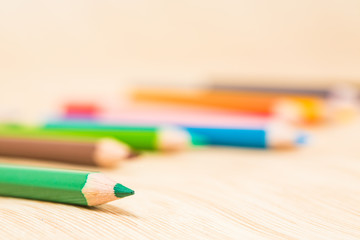 Fototapeta premium Group of color pencils close up