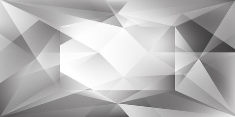 Abstract crystal background with refracting light and highlights in gray and white colors