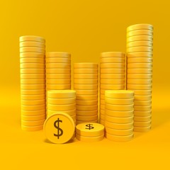 monedas fondo amarillo