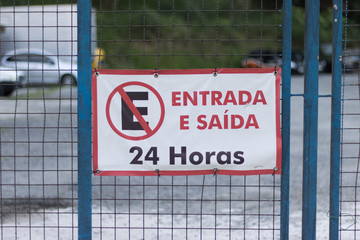 placa proibido estacionar