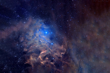 Beautiful nebula with blue glow. Elements of this image were furnished by NASA.