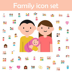 Baby, parents cartoon icon. Family icons universal set for web and mobile