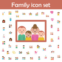 Family, photo cartoon icon. Family icons universal set for web and mobile