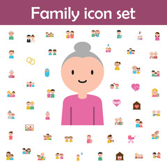 Family, grandmother cartoon icon. Family icons universal set for web and mobile