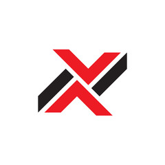 letter v n opposite arrow geometric logo vector