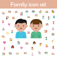 Two boy cartoon icon. Family icons universal set for web and mobile