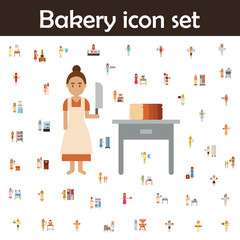 Sliced bread, bakery color icon. Bakery icons universal set for web and mobile