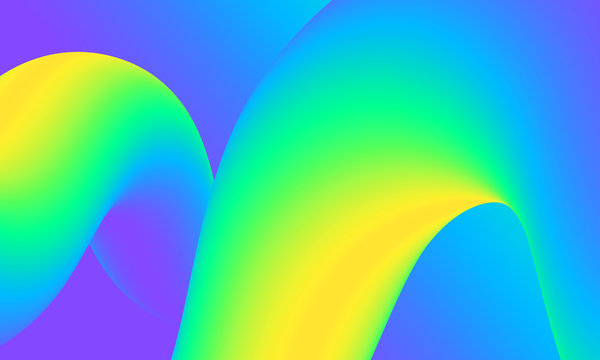 Modern colorful blue and green abstract soft 3D flow shapes. Liquid wave gradient background.	