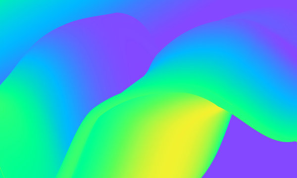 Modern colorful blue and green abstract soft 3D flow shapes. Liquid wave gradient background.	