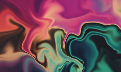 Elegant pink and green abstract liquid fluid texture