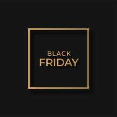 black friday banner with shadow. advertising black gold banner design