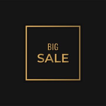 Big Sale Banner. Promotion Black Gold Banner Design