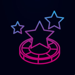 Casino chip with stars nolan icon. Simple thin line, outline vector of casino icons for ui and ux, website or mobile application