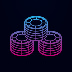 Stack of chips in the casino nolan icon. Simple thin line, outline vector of casino icons for ui and ux, website or mobile application