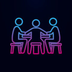 Players at the table in the casino nolan icon. Simple thin line, outline vector of casino icons for ui and ux, website or mobile application