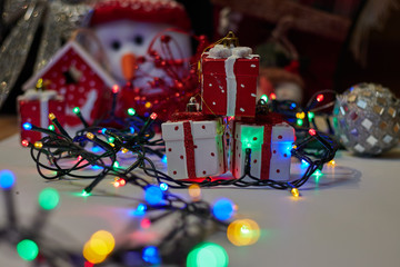 Christmas background white lights