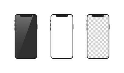 Smartphone realistic vector illustration. Mock up template. Vector illustration detailed smartphone screen.