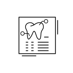 Dentist report tooth icon. Simple line, outline vector of dentistry icons for ui and ux, website or mobile application