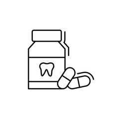 Medicine toothache icon. Simple line, outline vector of dentistry icons for ui and ux, website or mobile application