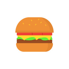 Burger color icon. Simple line, outline vector of fast foot icons for ui and ux, website or mobile application