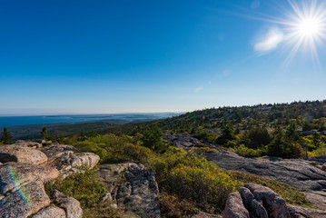 Fototapeta na wymiar View from the top of Cadillac Mountain, Acadia National Park, Maine, USA
