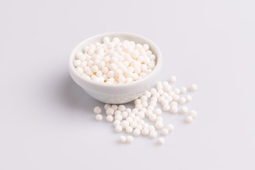 Fototapeta na wymiar Tapioca pearls or sagu seeds, isolated on white background, soft light, studio photo