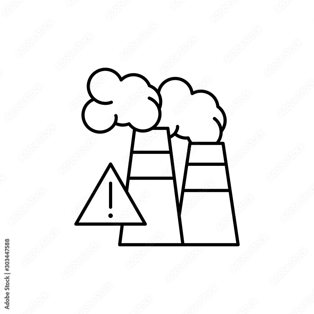 Poster toxic warning icon. simple line, outline vector of air pollution icons for ui and ux, website or mob
