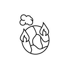 World fire icon. Simple line, outline vector of air pollution icons for ui and ux, website or mobile application