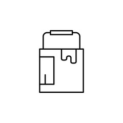 Bucket paint icon. Simple line, outline vector of construction tools icons for ui and ux, website or mobile application