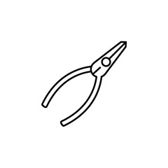 Pliers tool icon. Simple line, outline vector of construction tools icons for ui and ux, website or mobile application