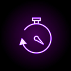 delivery time neon icon. Simple thin line, outline vector of logistics icons for ui and ux, website or mobile application