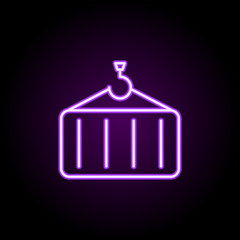 container crane neon icon. Simple thin line, outline vector of logistics icons for ui and ux, website or mobile application