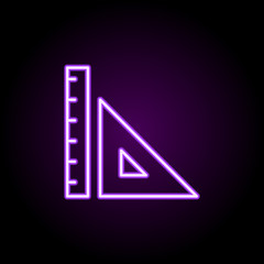 Rulers neon icon. Simple thin line, outline vector of school icons for ui and ux, website or mobile application