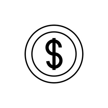 money coin commerce shopping line image icon