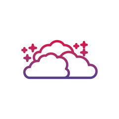 clouds star fantasy line gradient icon