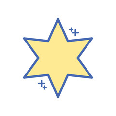 star six pointed fill style icon