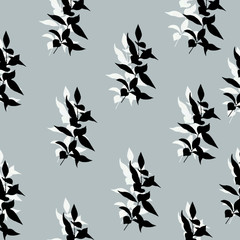 Fototapeta premium Watercolor. Floral seamless. Spring background with leaves. Hand drawn watercolor style. Background for textile decor, paper and packaging design.