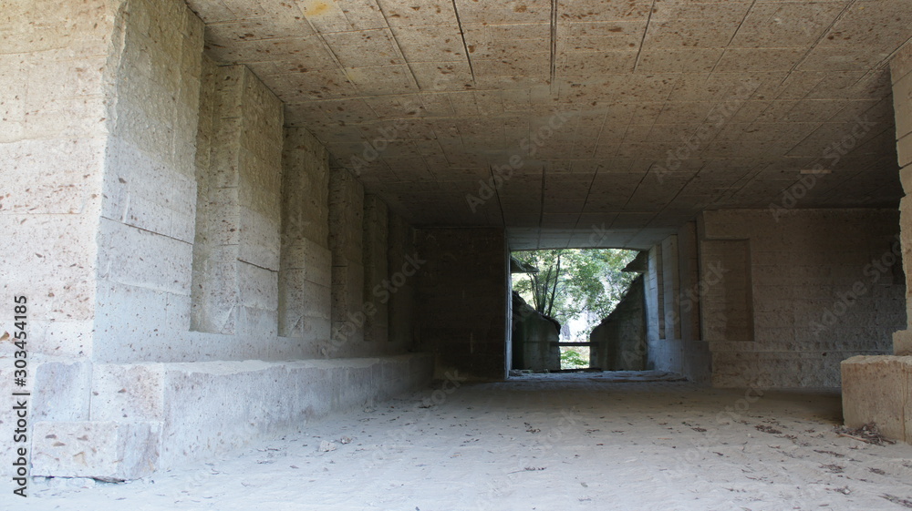 Wall mural Japanese Oya stone quarry site