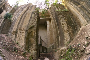 Naklejka premium Japanese Mysterious Fantastic Quarry ruins