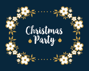 Fototapeta na wymiar Floral background for greeting card of christmas party. Vector