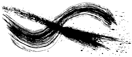 書道　しぶき　毛筆イラスト