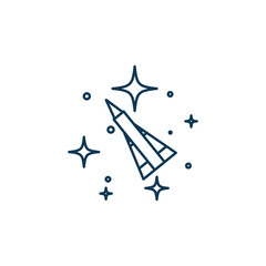 space rocket launcher line style icon