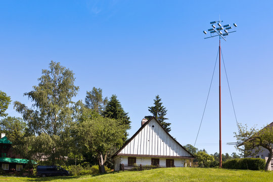 Prokop Divis (inventor of lightning conductor) native house, Zamberk town, East Bohemia, Czech republic