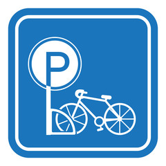 Bicycle parking. Parking regulation symbol.