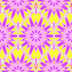 Fototapeta na wymiar Seamless floral geometric pattern. Vector illustration. Bright color ornament