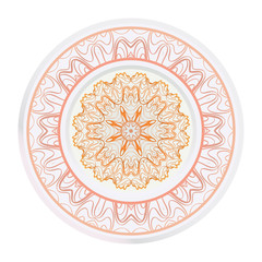 Creative round ornament with mandala. Vector illustration. For kitchen decoration