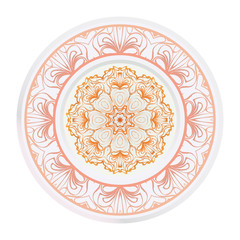 Creative round ornament with mandala. Vector illustration. For kitchen decoration