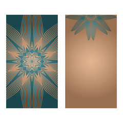 Card Template With Floral Mandala Pattern. Business Card For Fitness Center, Sport Emblem, Meditation Class. Vector Illustration.