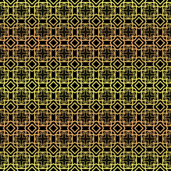 Luxury seamless Lace Geometric Ornament. Vector illustration. Black, gold color