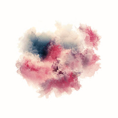 Fototapeta premium Artistic painting in shades of red , blue and beige. Colorful paint splashes. Modern abstract art.